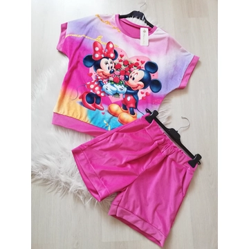 Mickey, Minnie plüss szabadidő szett - pink