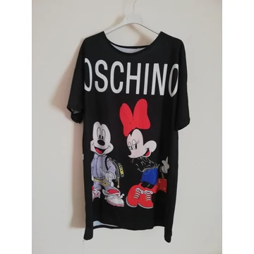 Mickey, Minnie mintás ruha, tunika - fekete