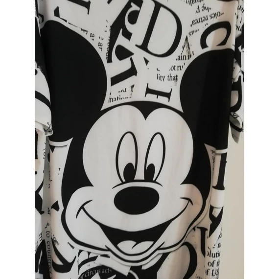 Mickey mintás ruha, tunika - fekete/fehér