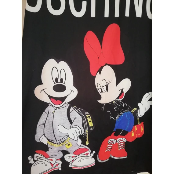 Mickey, Minnie mintás ruha, tunika - fekete
